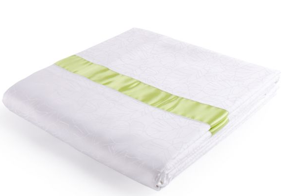 貢緞被套、雙排豎向布帶